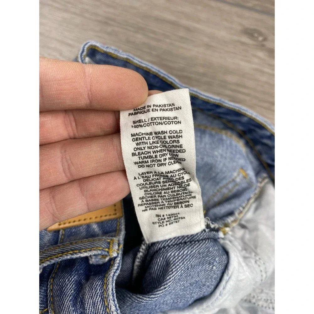 Avec Les Filles‎ Women's Light Wash Distressed Button Fly Jeans Blue Size 27